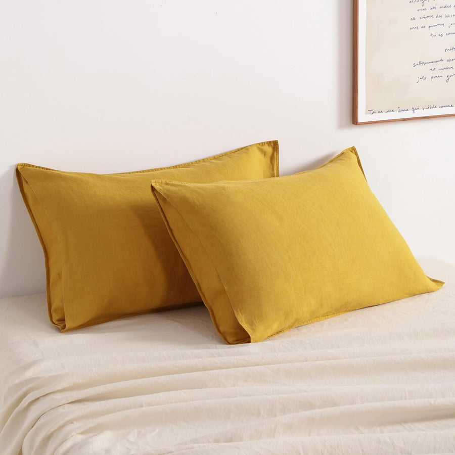 French Linen Pillowcases – 2-Pack, Breathable & Cooling