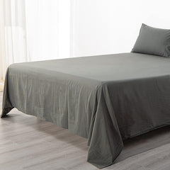 Washed Cotton Queen Flat Sheet - Ultra-Soft