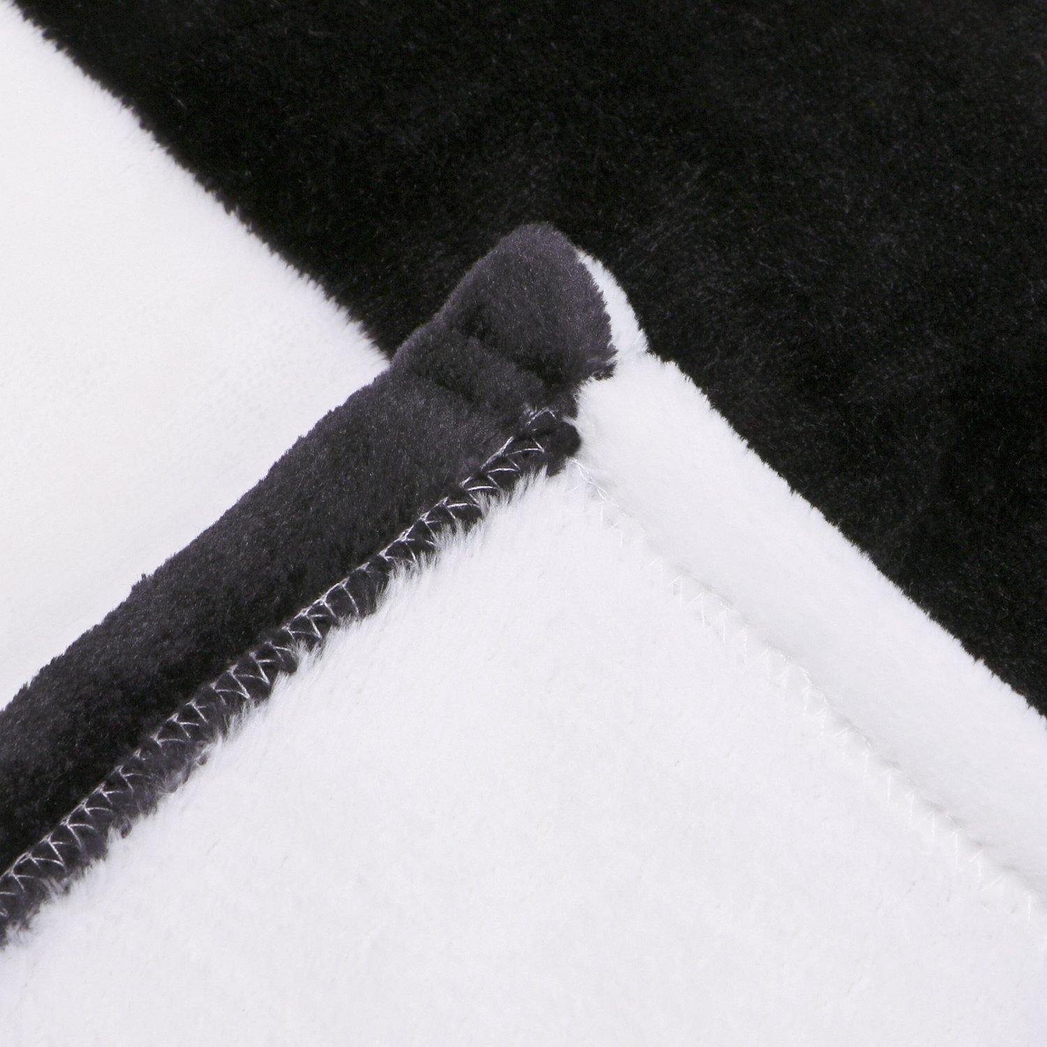 NTBAY Flannel Throw Blankets Super Soft with Black and White Stripe - NTBAY