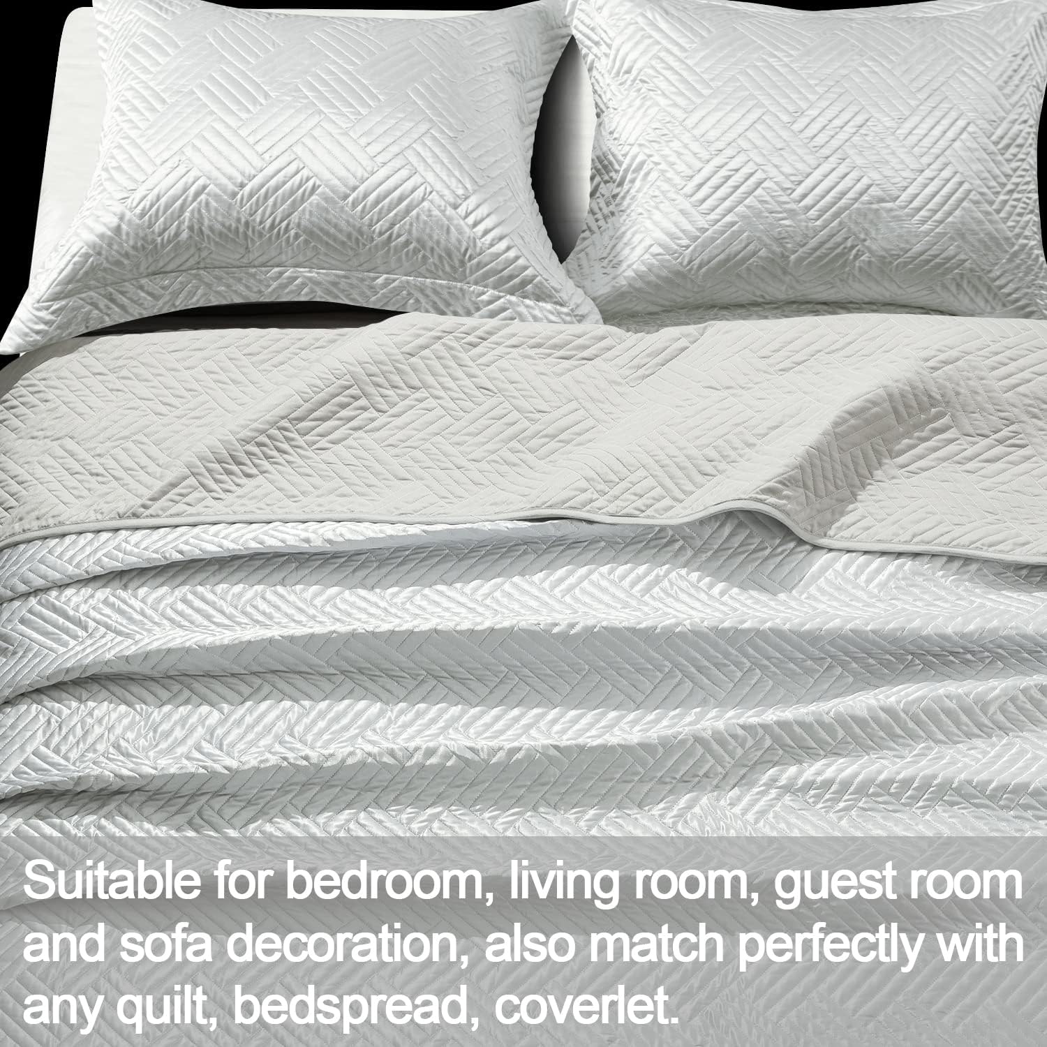 2-Pack Satin Quilted Pillow Shams – Luxurious & Decorative
