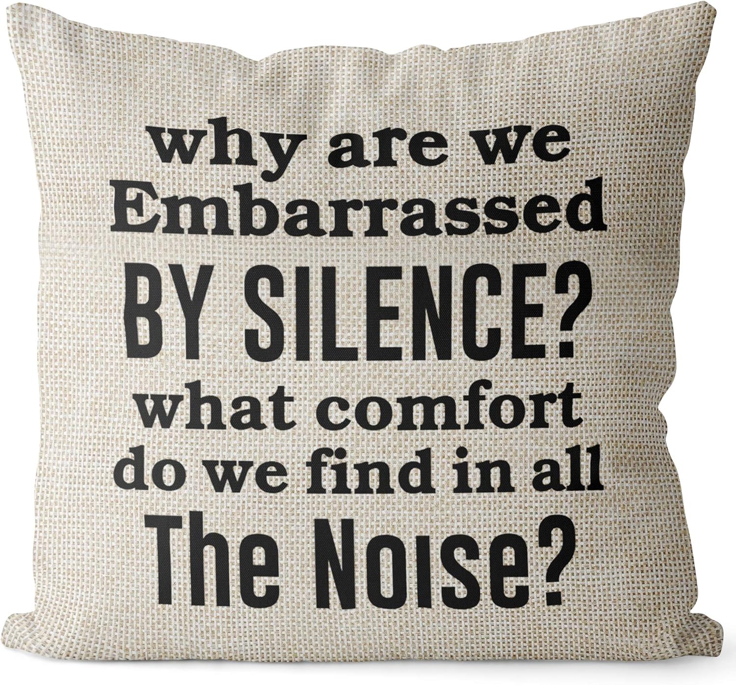 Linen Throw Pillow Cover – Never Give Up Quote, 18x18