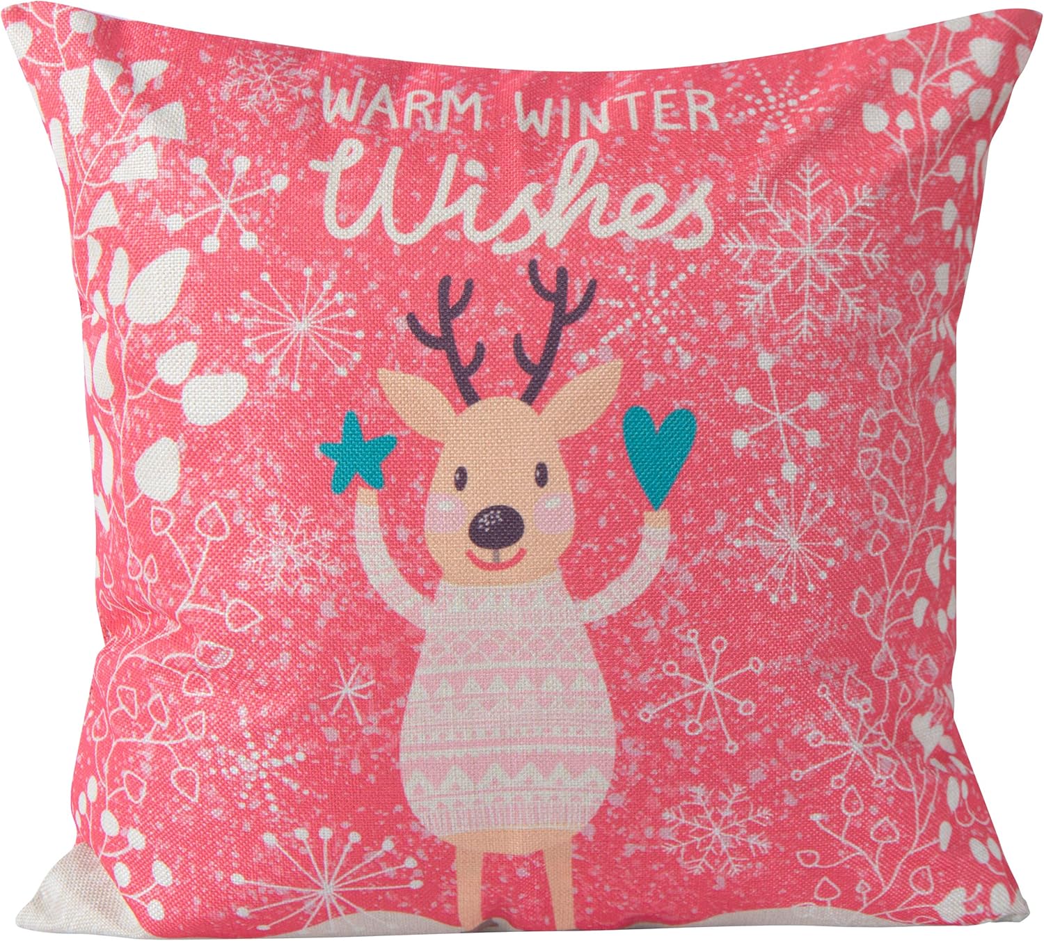 Bedsum Snowy Night Decorative Linen Pillow Cover 18x18 inches