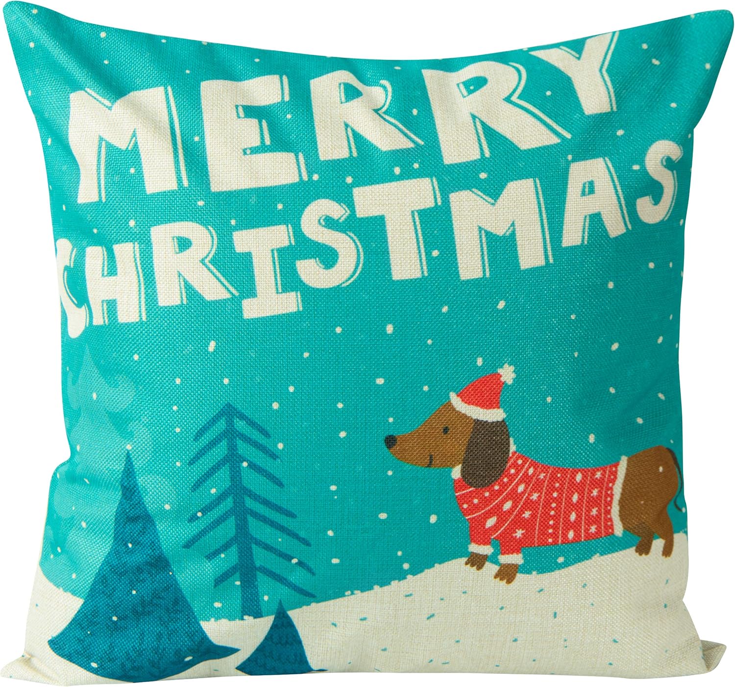 Bedsum Snowy Night Decorative Linen Pillow Cover 18x18 inches