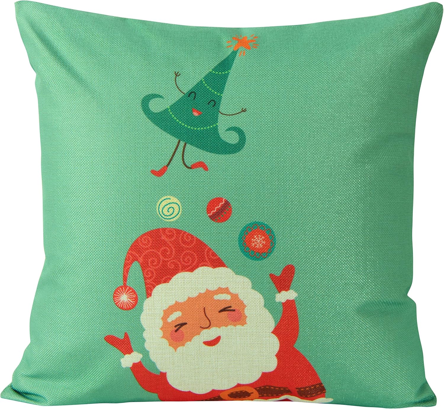Bedsum Snowy Night Decorative Linen Pillow Cover 18x18 inches