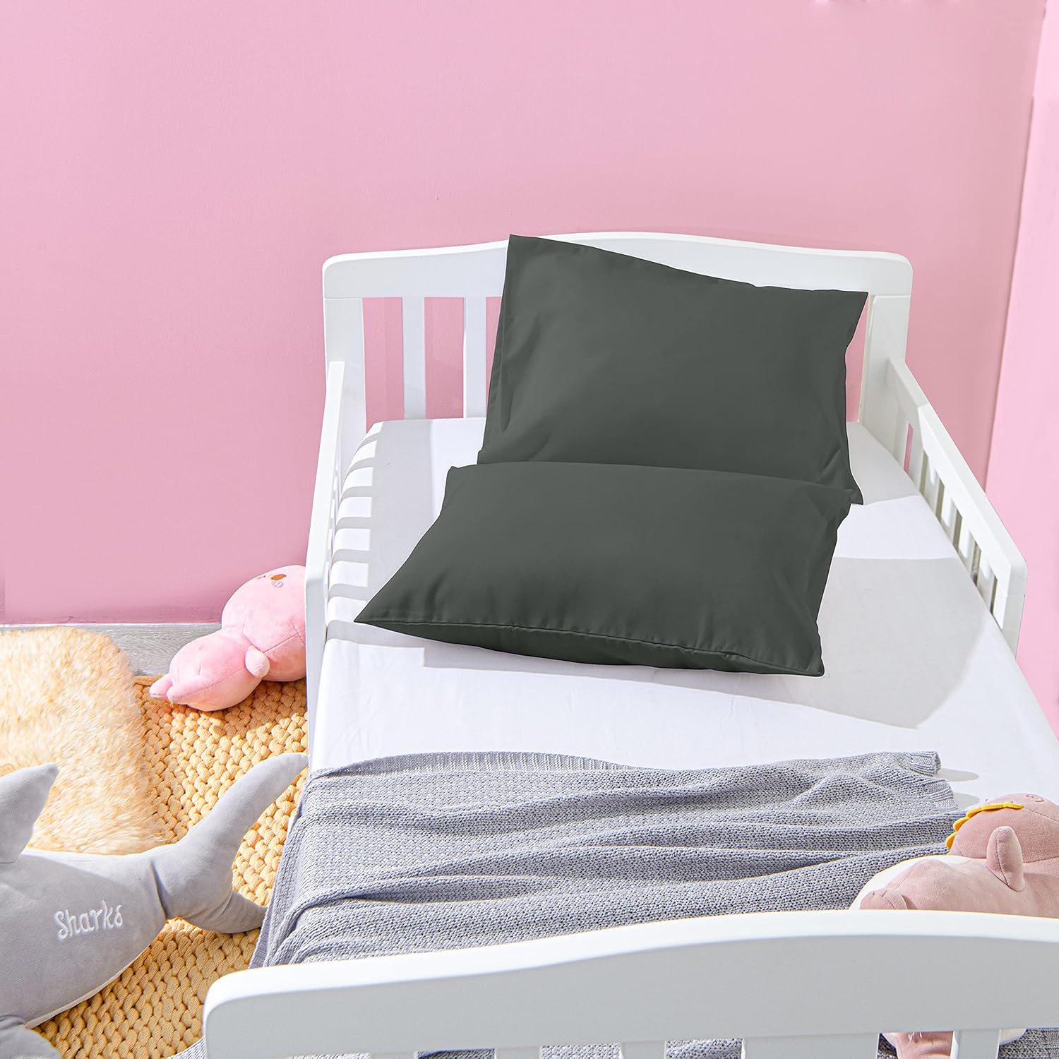 2-Pack Microfiber Pillows with Soft Cotton Pillowcases
