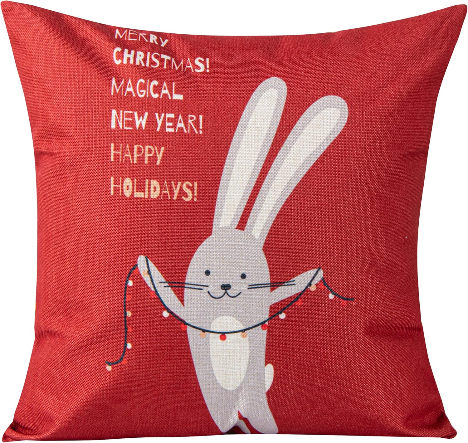 Bedsum Snowy Night Decorative Linen Pillow Cover 18x18 inches