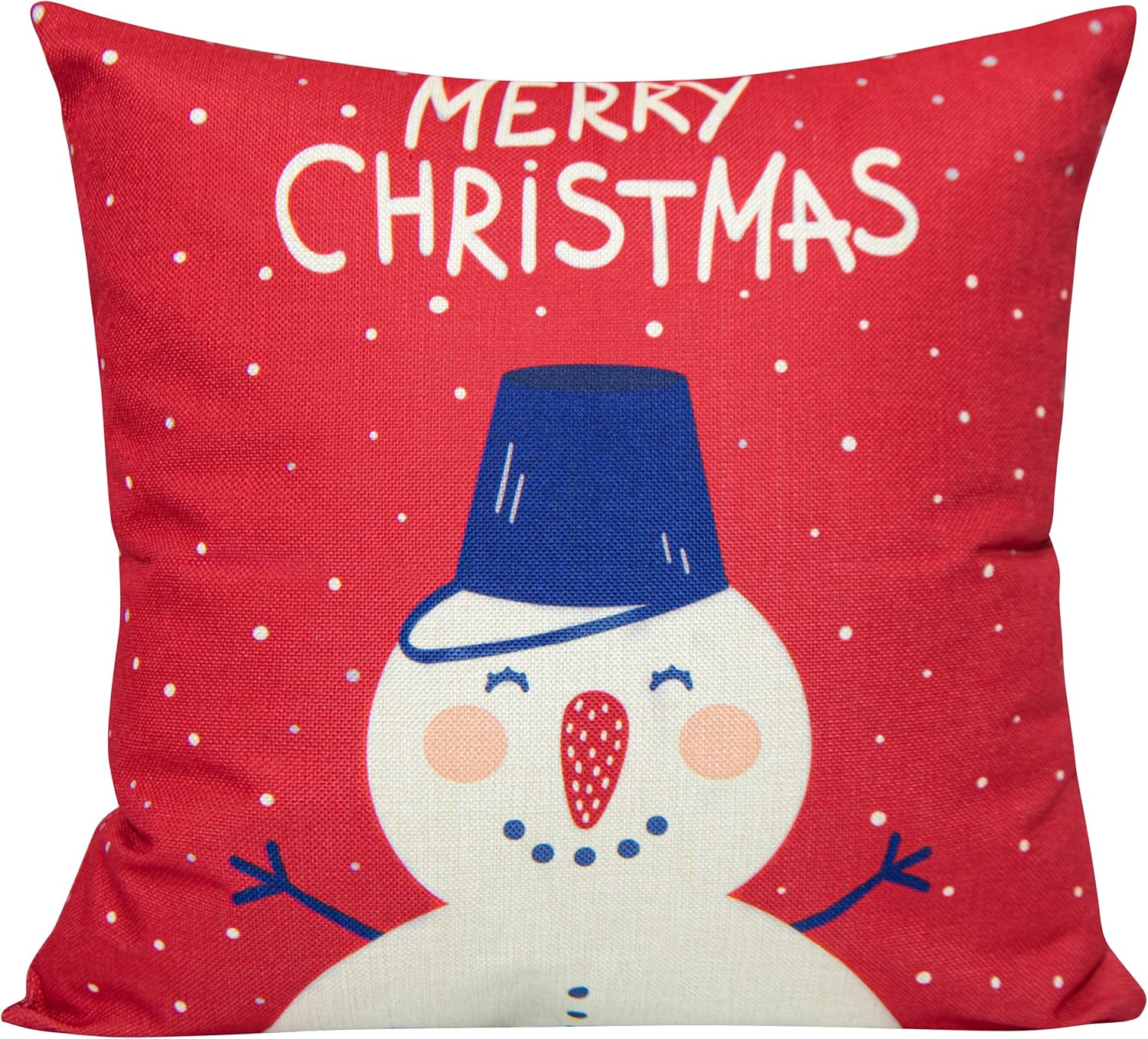 Bedsum Snowy Night Decorative Linen Pillow Cover 18x18 inches