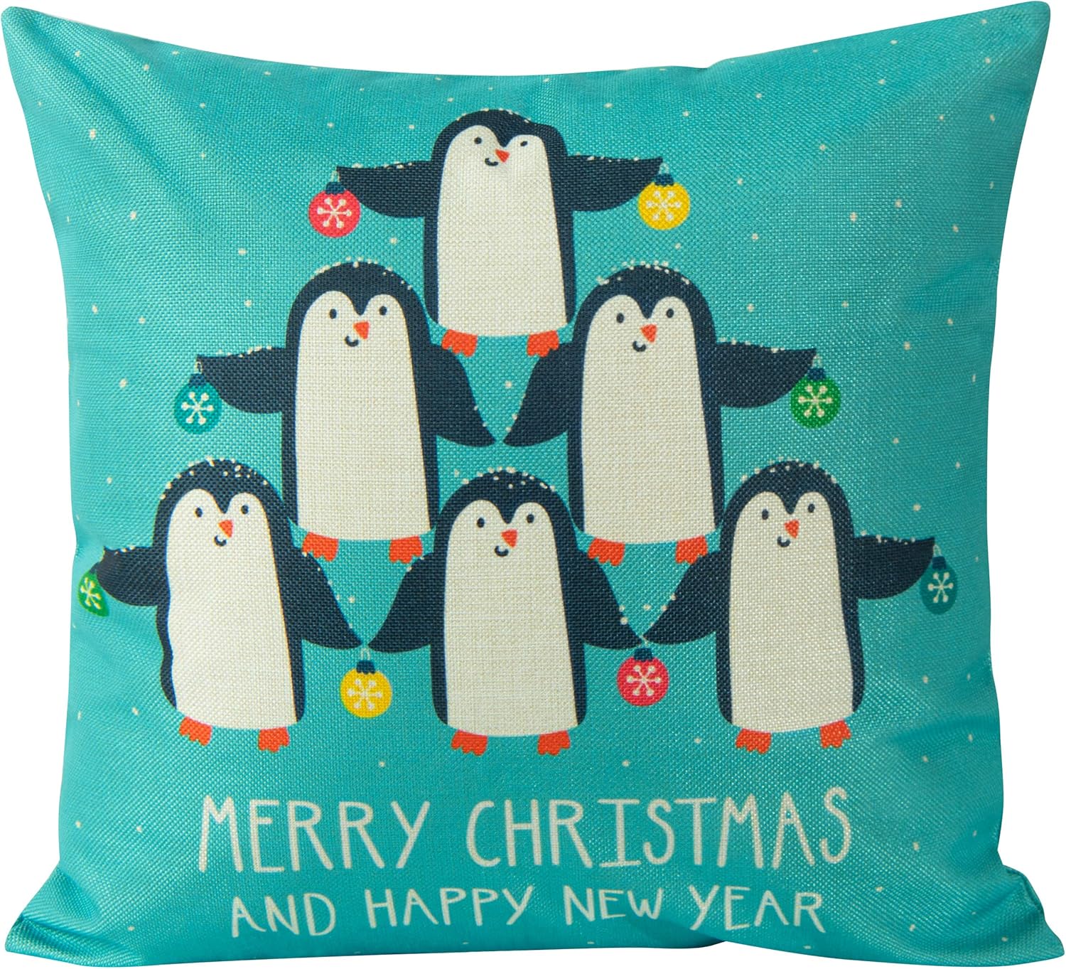 Bedsum Snowy Night Decorative Linen Pillow Cover 18x18 inches