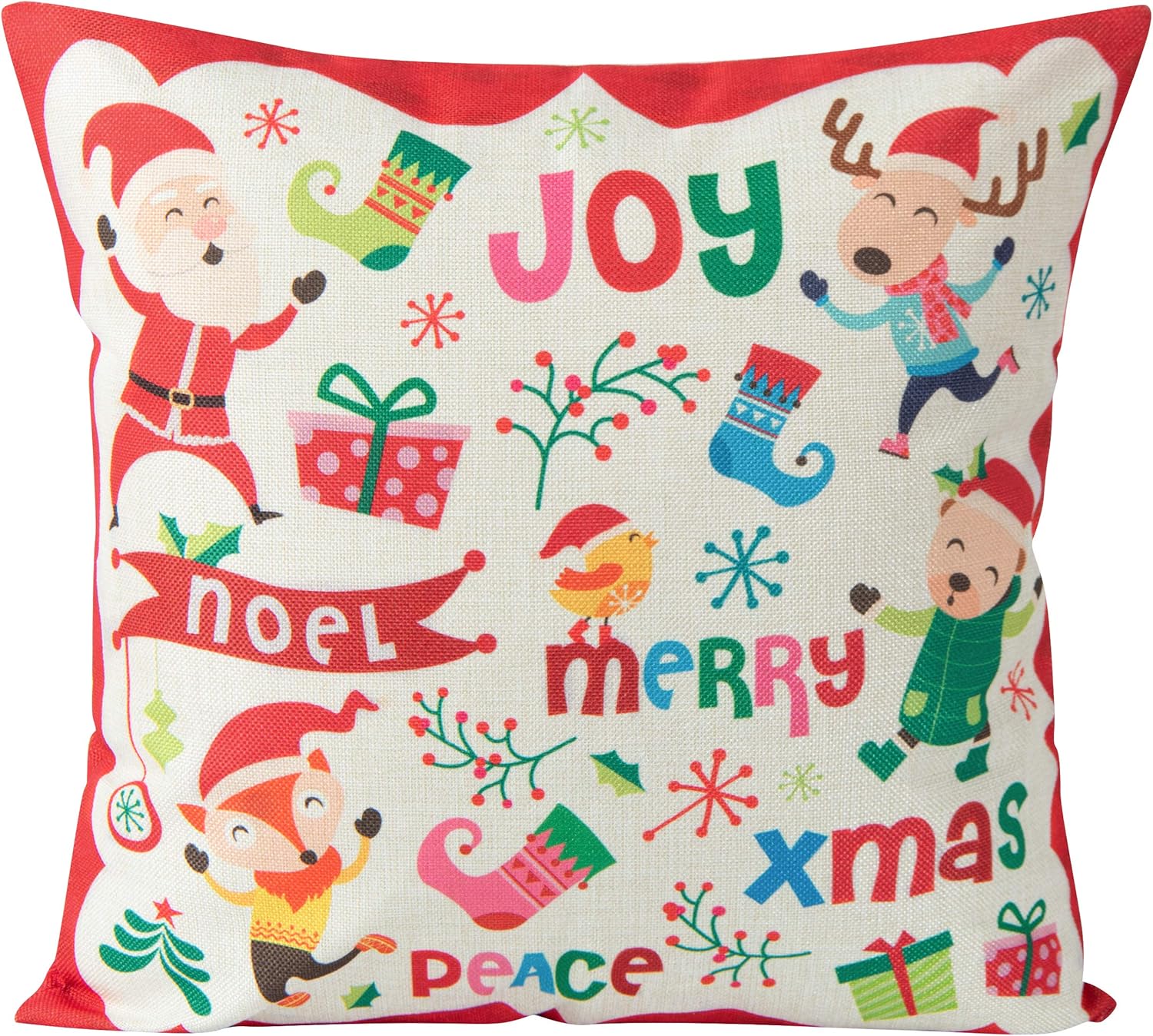Bedsum Snowy Night Decorative Linen Pillow Cover 18x18 inches