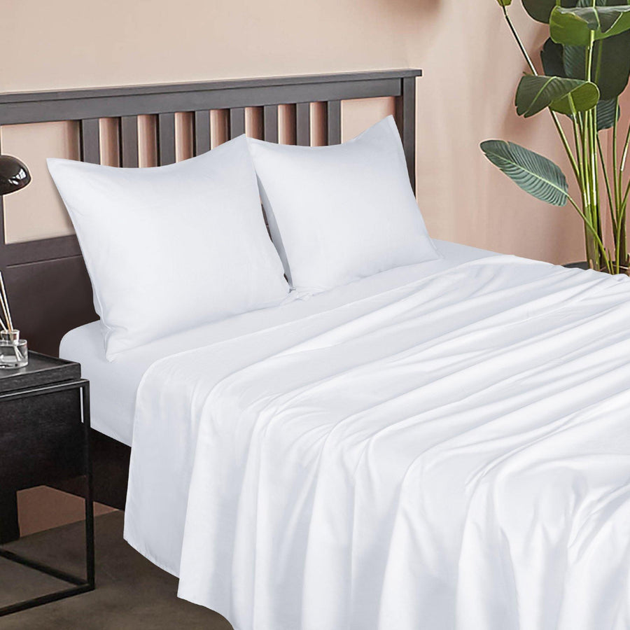 Solid Color Bed Sheet and Pillowcase Set texture view by Fasiano