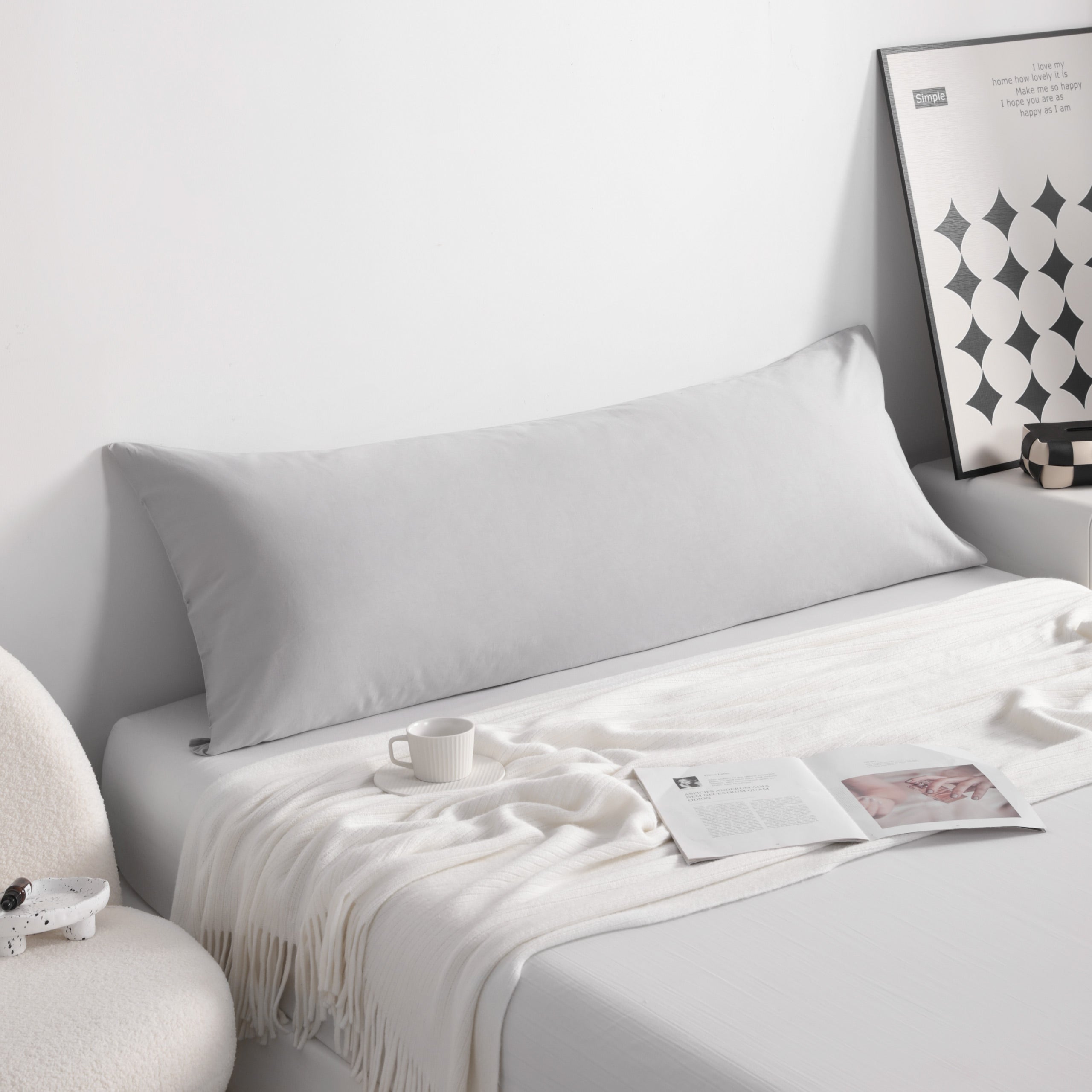 Ntbay Cotton Ultra Soft Body Pillowcase with Envelope Closure, Breathable and Smooth Body Pillow Cover - NTBAY