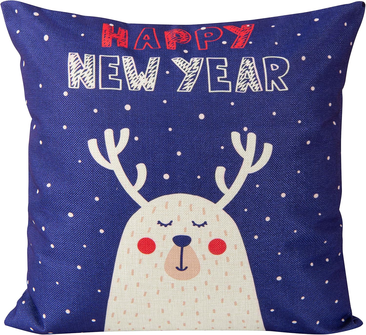 Bedsum Snowy Night Decorative Linen Pillow Cover 18x18 inches
