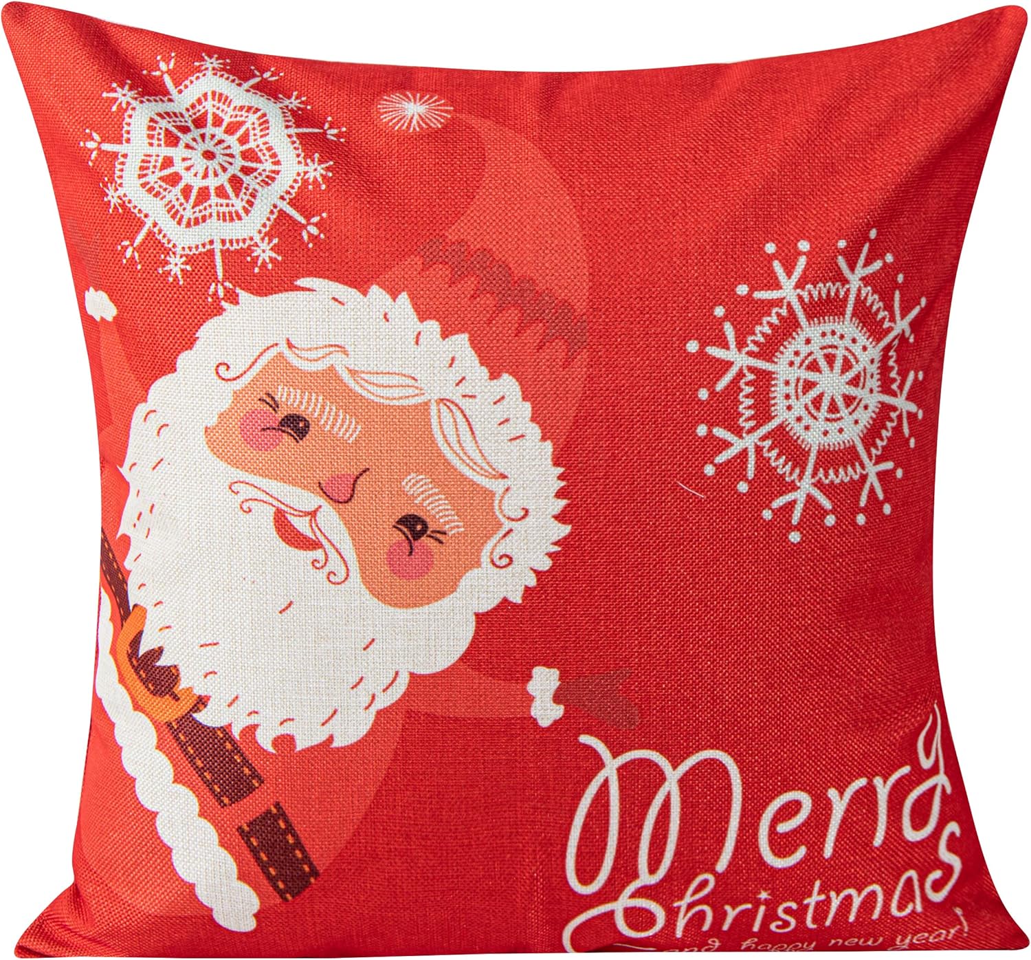 Bedsum Snowy Night Decorative Linen Pillow Cover 18x18 inches