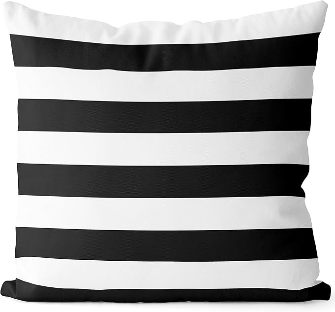 Microfiber Geometric Throw Pillow Cover – Black & White (18"x18")