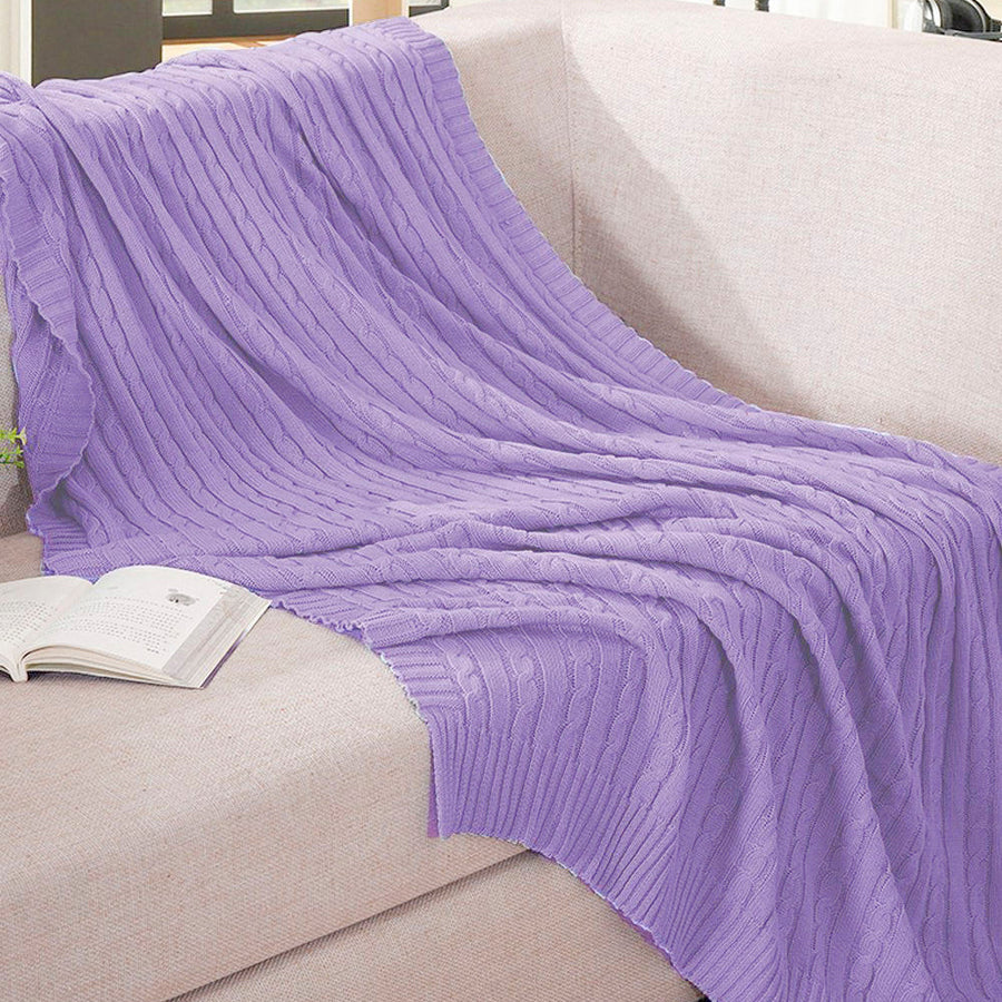 Cotton Soft Cable Knit Blanket product image by Fasiano
