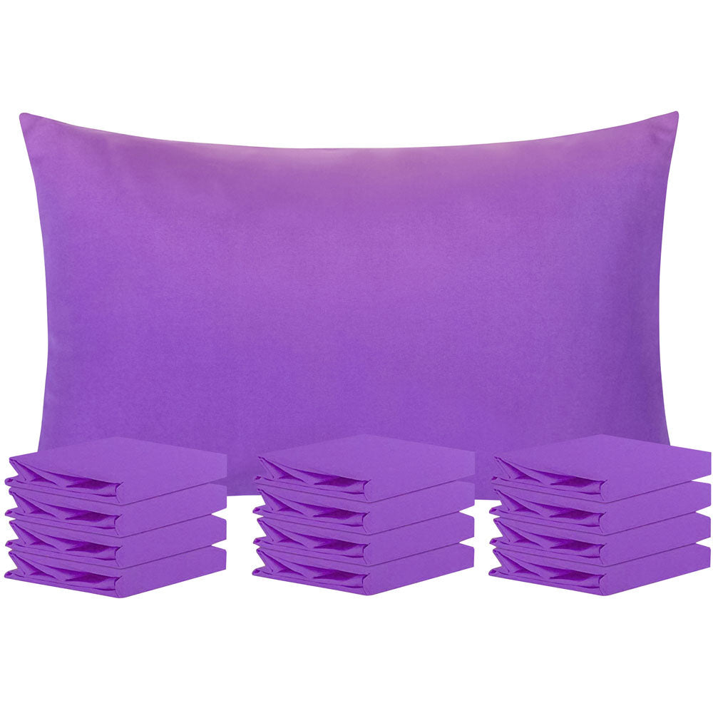 NTBAY 12 Pack Microfiber Pillowcases with Envelope Closure Purple / Queen (20 x 30 inches) - NTBAY