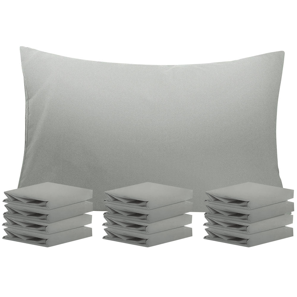 NTBAY 12 Pack Microfiber Pillowcases with Envelope Closure Smoke Grey / Queen (20 x 30 inches) - NTBAY
