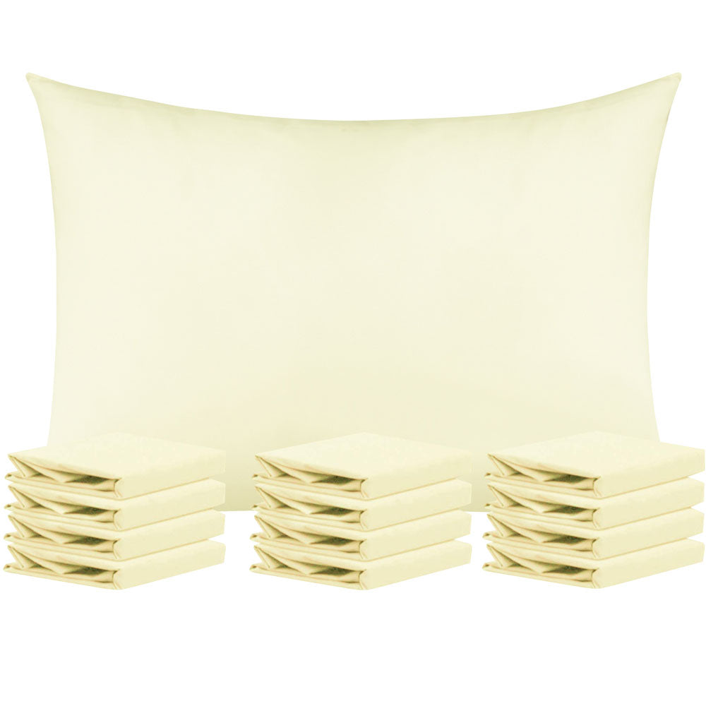 NTBAY 12 Pack Microfiber Pillowcases with Envelope Closure Ivory / Queen (20 x 30 inches) - NTBAY