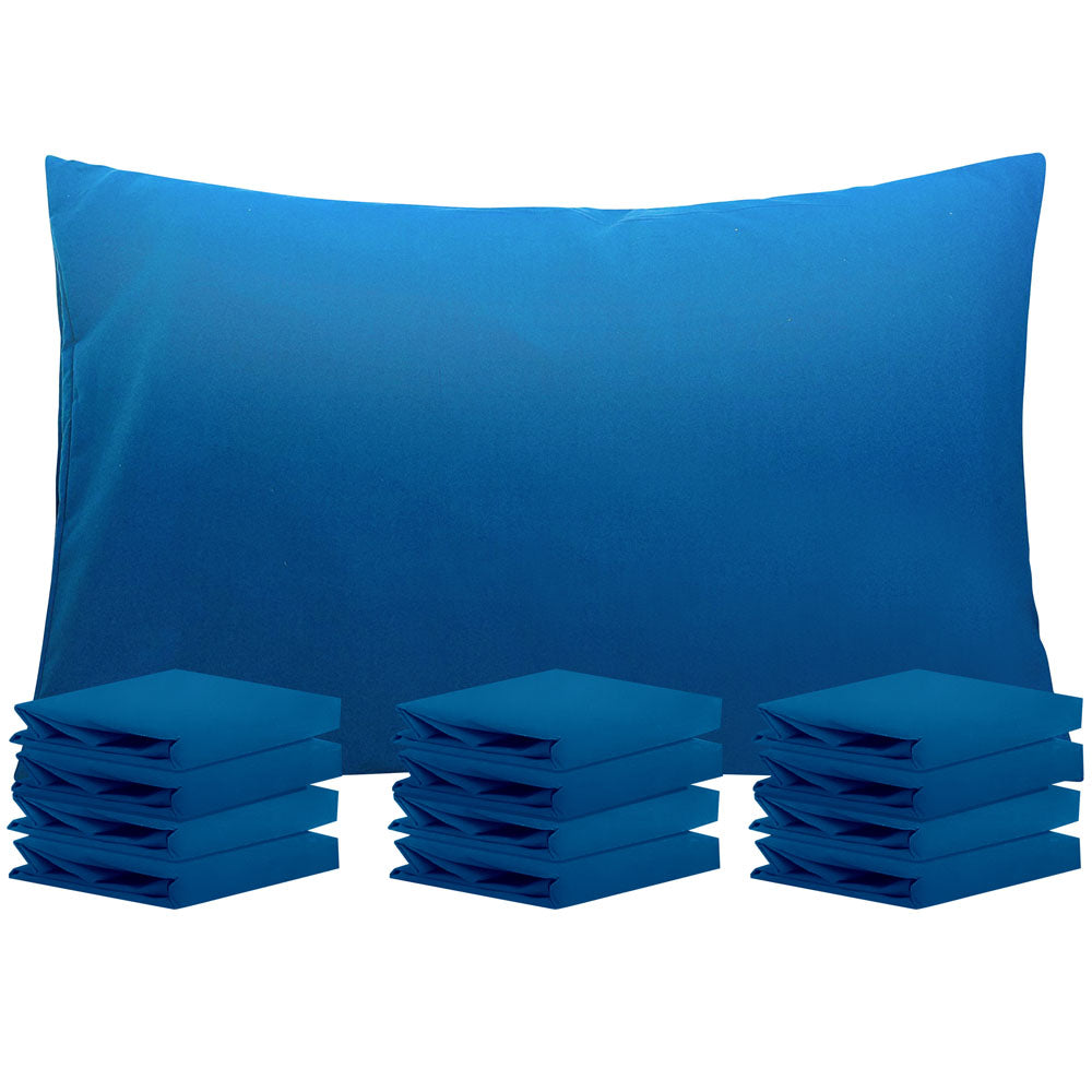 NTBAY 12 Pack Microfiber Pillowcases with Envelope Closure Royal Blue / Queen (20 x 30 inches) - NTBAY