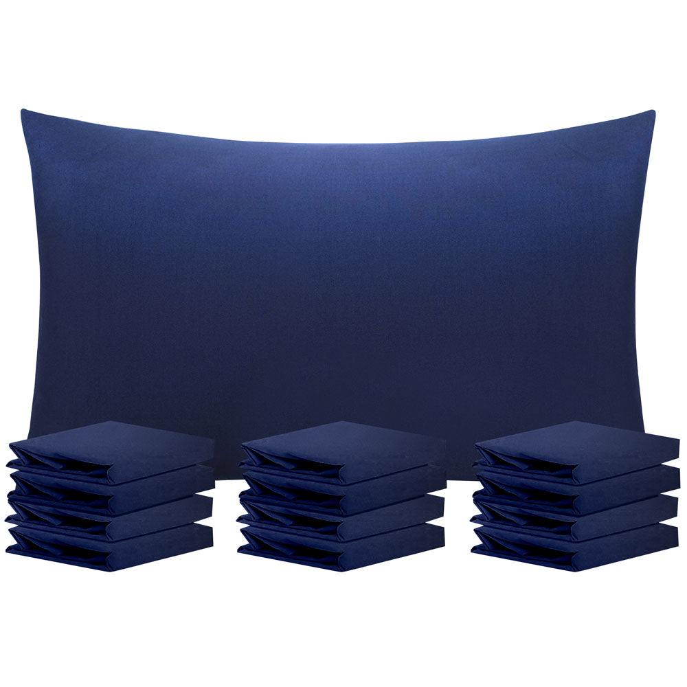 NTBAY 12 Pack Microfiber Pillowcases with Envelope Closure Navy / Queen (20 x 30 inches) - NTBAY