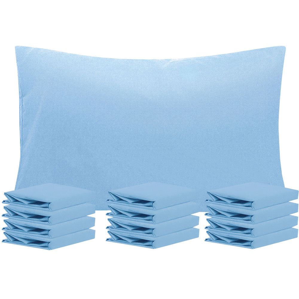 NTBAY 12 Pack Microfiber Pillowcases with Envelope Closure Sky Blue / Queen (20 x 30 inches) - NTBAY