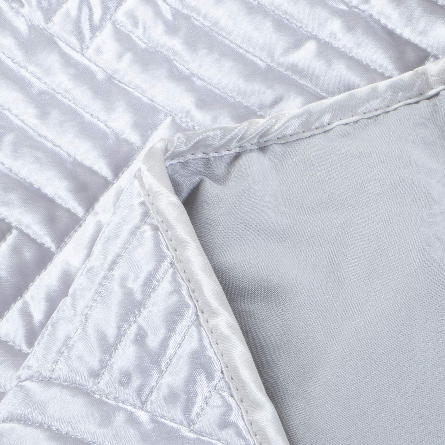 NTBAY 2/3 Piece Geometric Pattern Satin Quilt Coverlet Bed Set - NTBAY