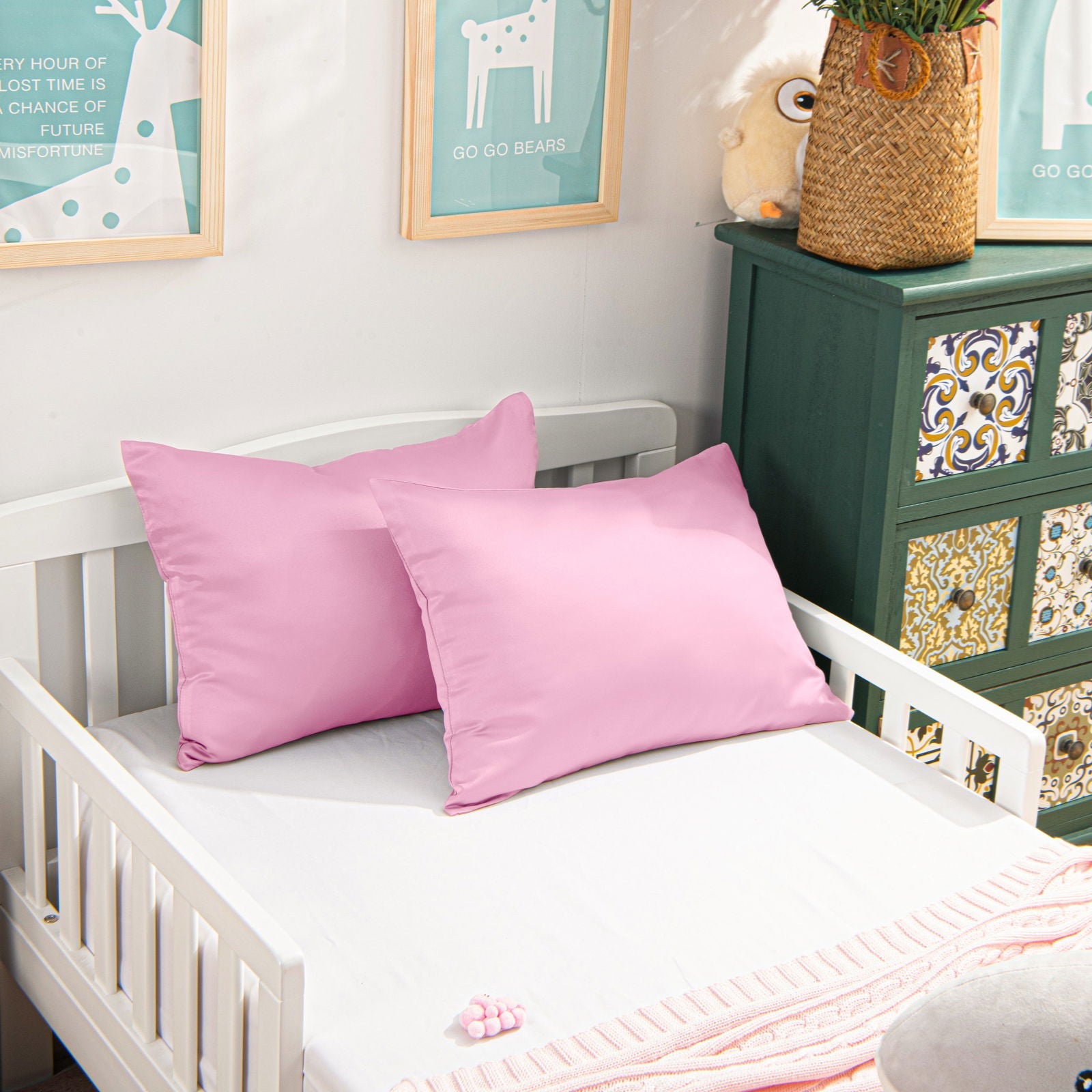 NTBAY 2 Pack Satin Toddler Pillowcases with Zipper Closure - NTBAY