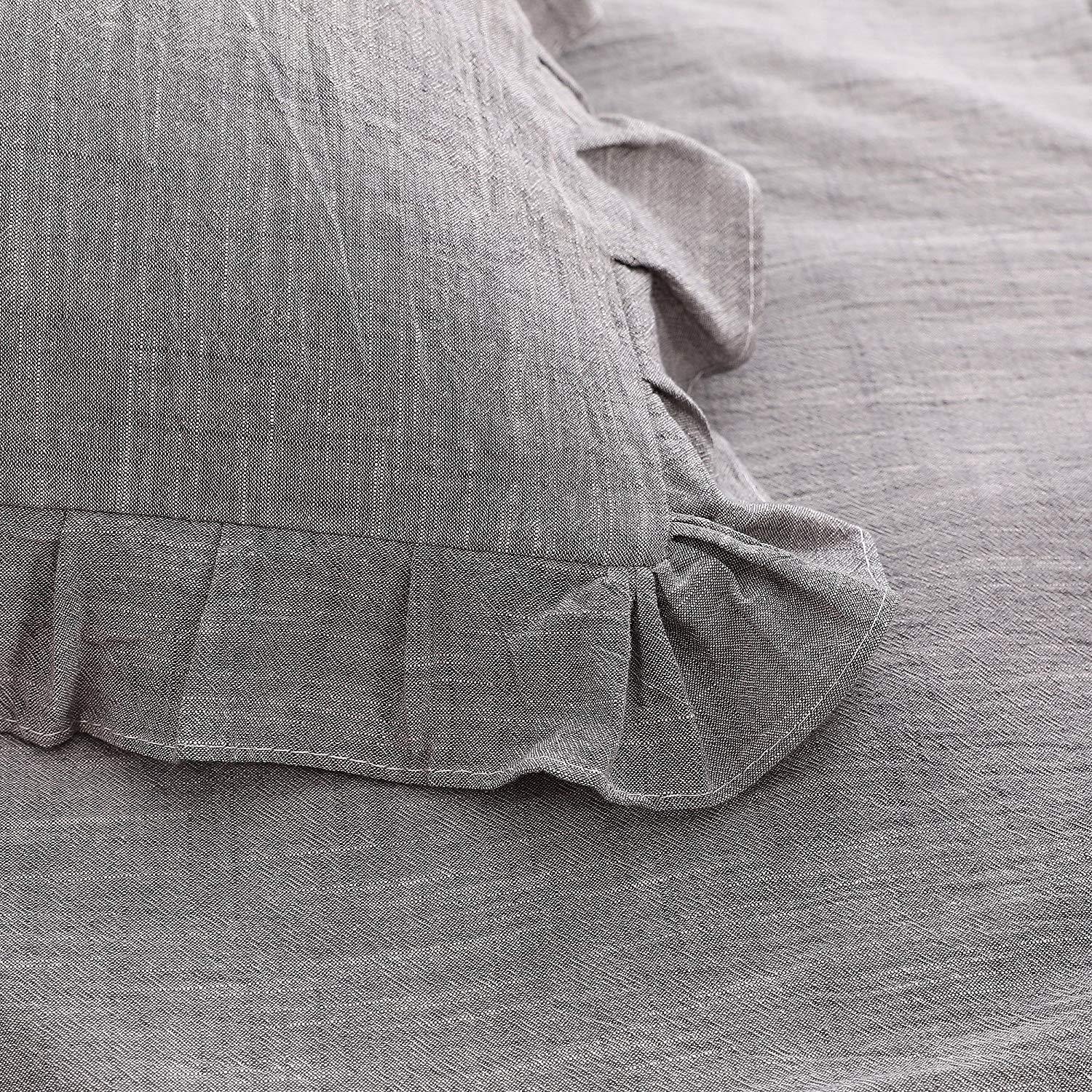 NTBAY 3 Pieces Linen Solid Color Duvet Cover Set - NTBAY