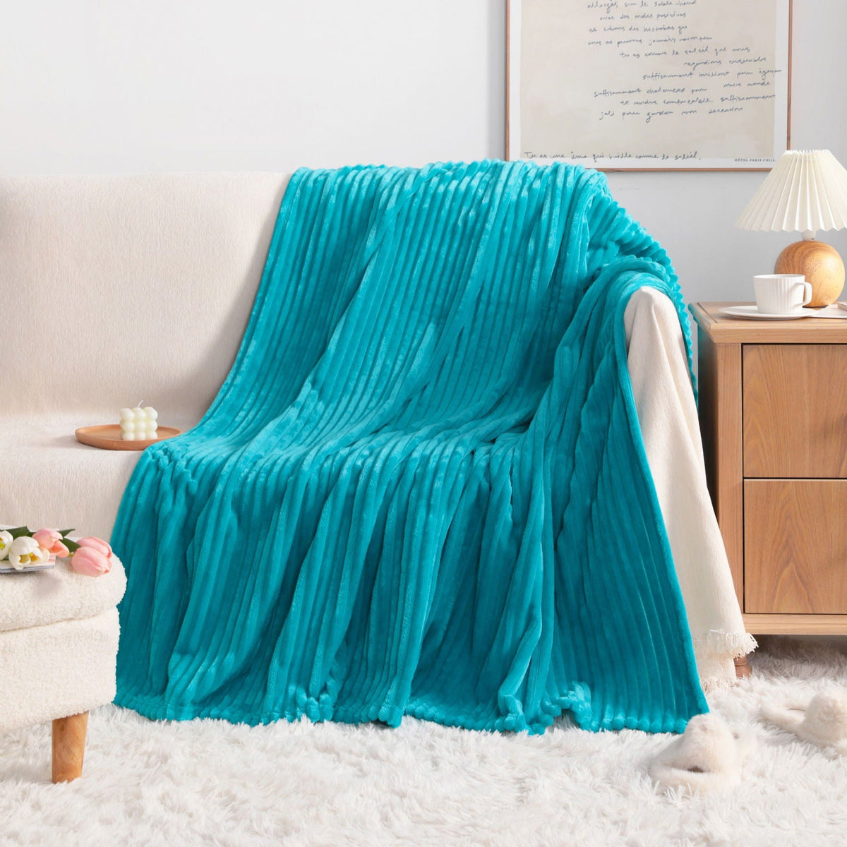 NTBAY All Seasons Plush Flannel Fleece Throw Blanket - NTBAY
