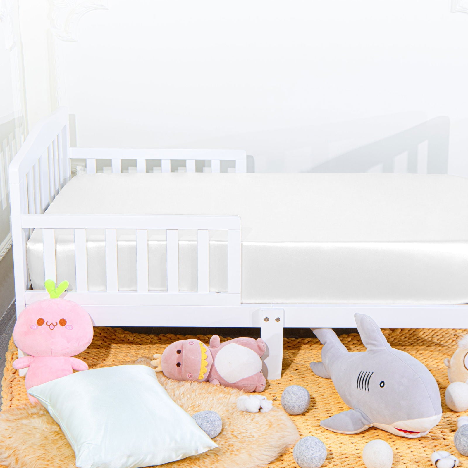 NTBAY Solid Color Satin Toddler Fitted Sheet - NTBAY