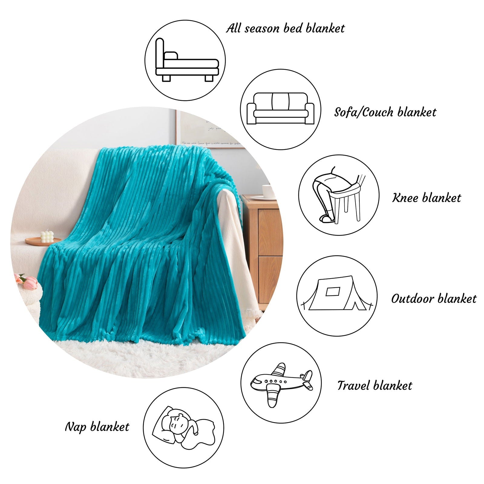 All Seasons Plush Flannel Fleece Throw Blanket texture view by Fasiano