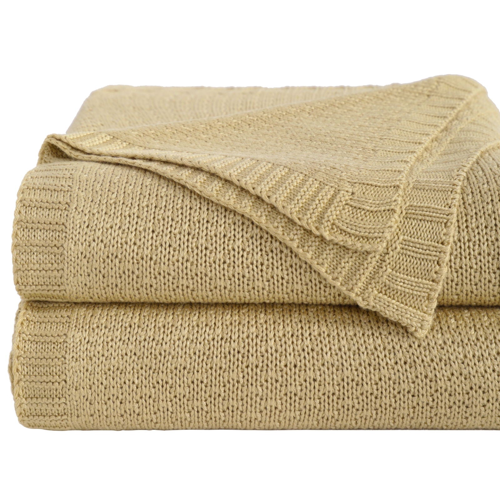 Bamboo Cable Knitted Toddler Blanket texture view by Fasiano
