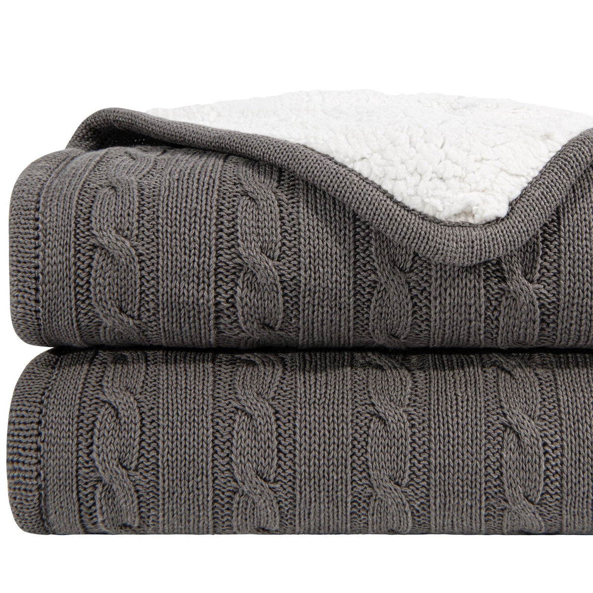 Cable Knitted Sherpa Blanket product image by Fasiano