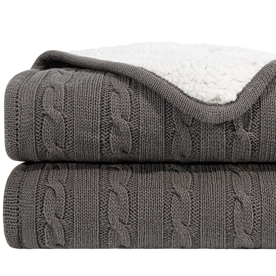 Cable Knitted Sherpa Blanket product image by Fasiano