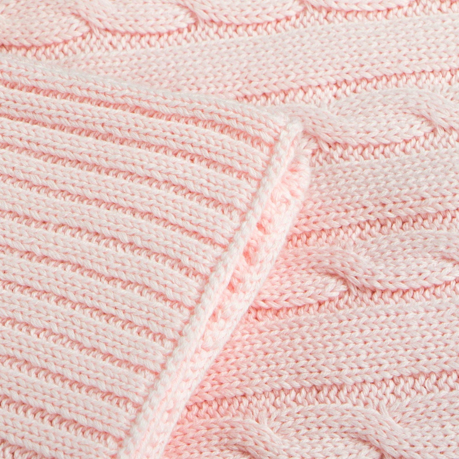 Cotton Cable Knitted Toddler Blanket bedding essential by Fasiano
