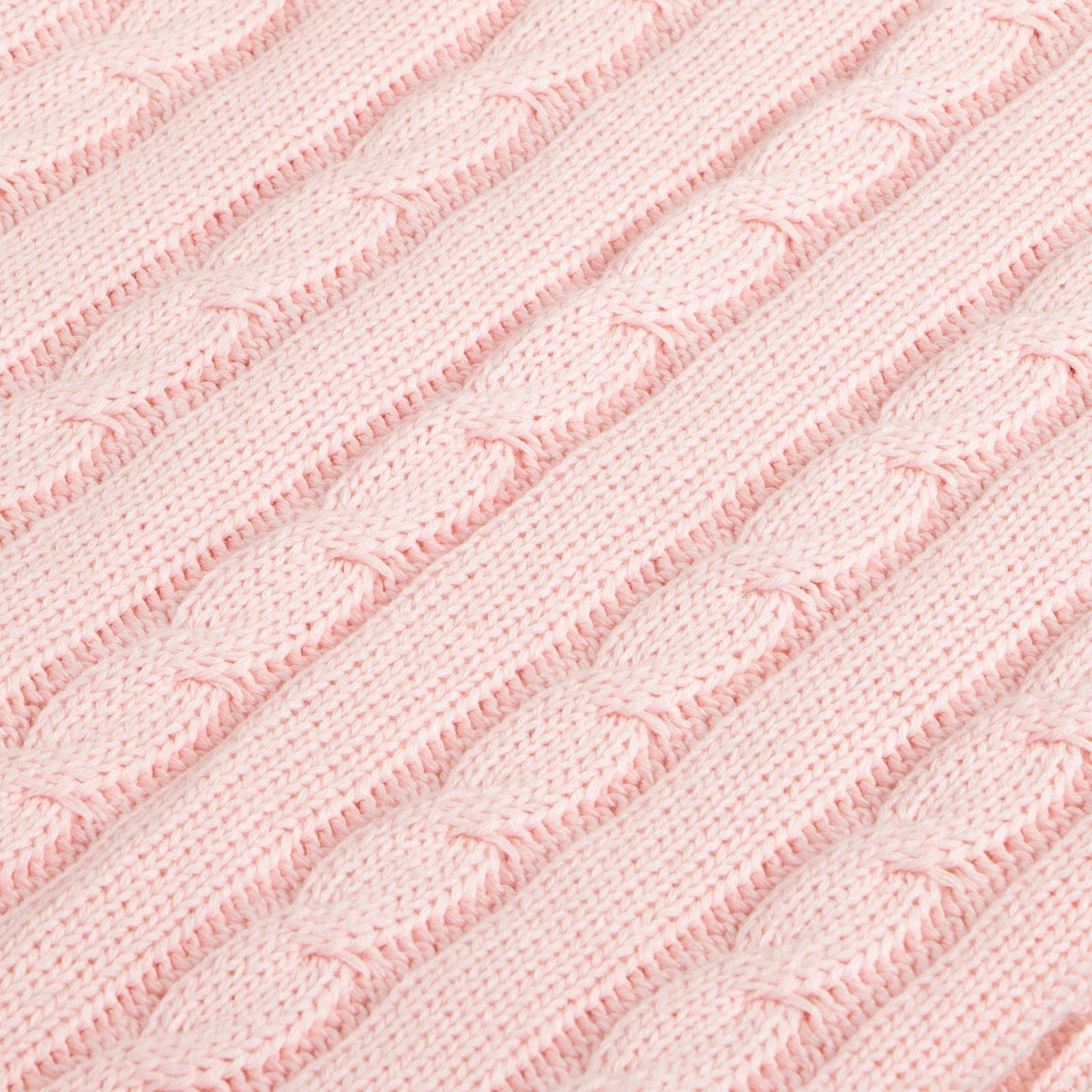 Cotton Cable Knitted Toddler Blanket size and color view by Fasiano