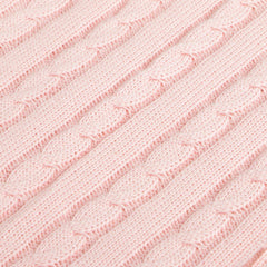 Cotton Cable Knitted Toddler Blanket size and color view by Fasiano