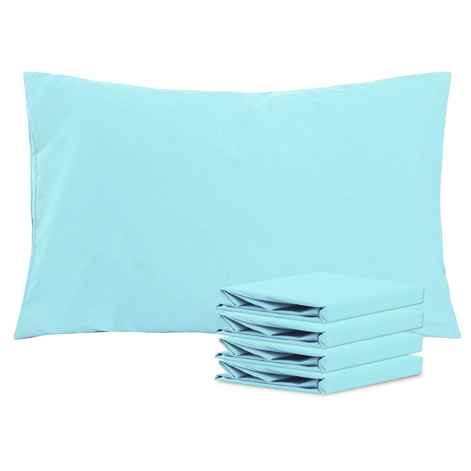 NTBAY 100% Brushed Microfiber Pillowcase with Envelope Closure, 4 Size, 24 Colors 4Pcs - Queen (20 x 30 inches) / Aqua - NTBAY