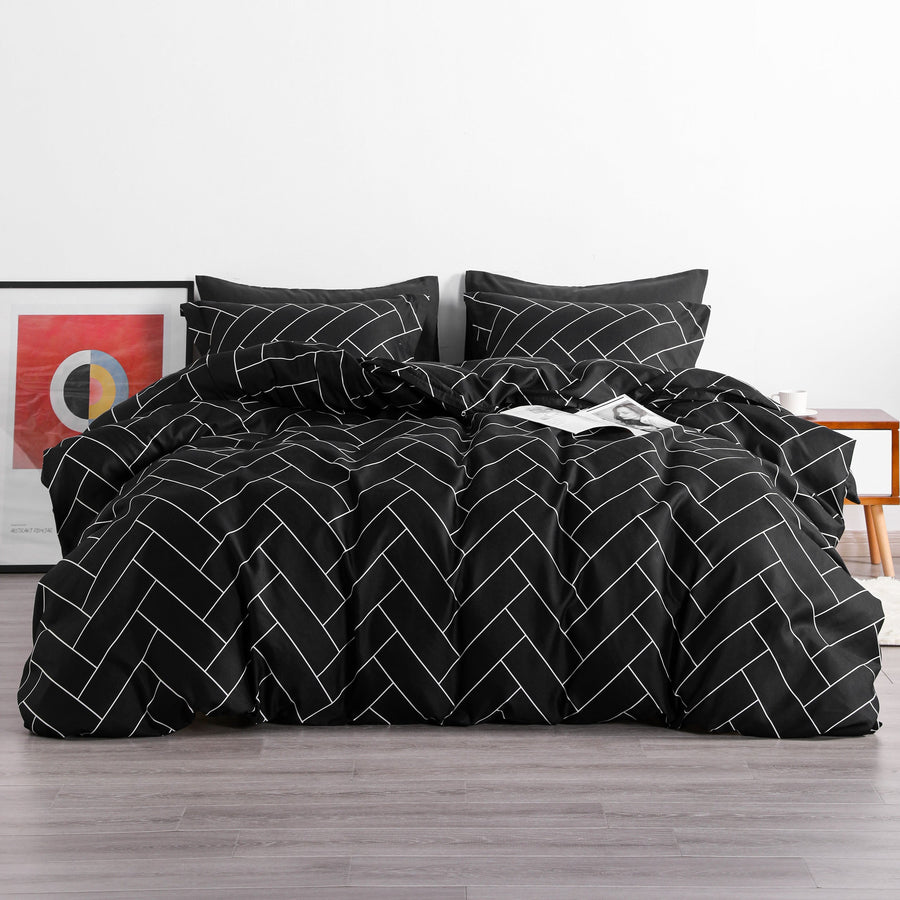 Twin Duvet Cover Set - Soft Microfiber, Brick Print detail view by Fasiano