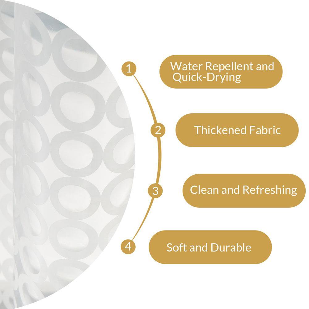 EVA Clear Shower Curtain Liner size and color view by Fasiano