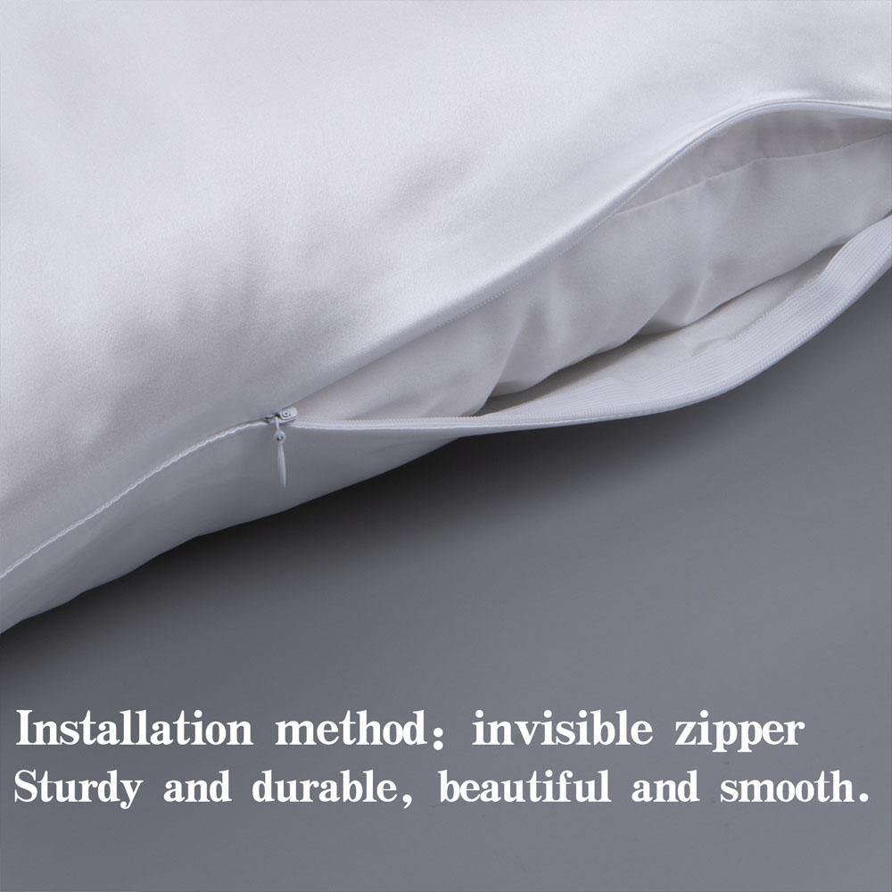 Mulberry Silk Pillowcase with Zippered Closure size and color view by Fasiano