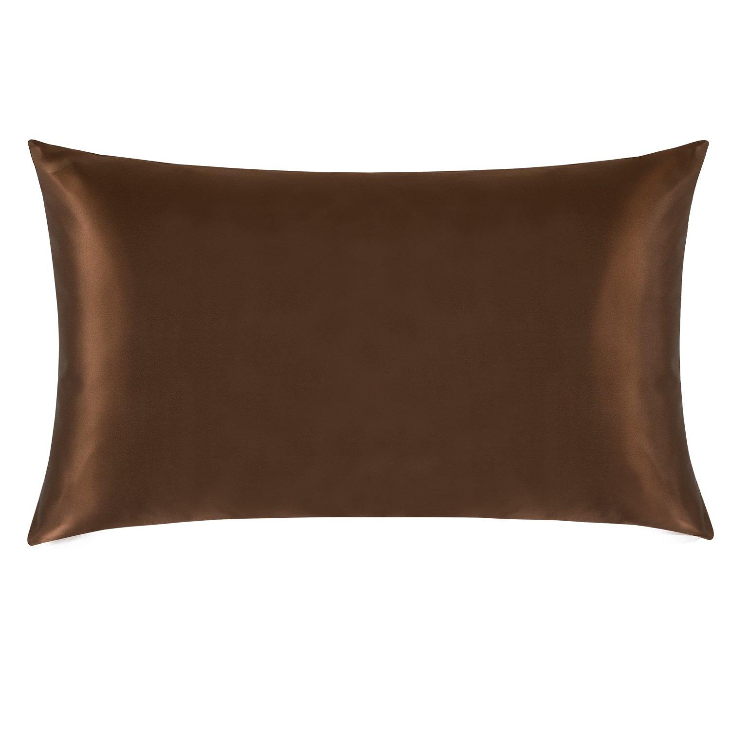 Mulberry Silk Pillowcase with Zippered Closure size and color view by Fasiano