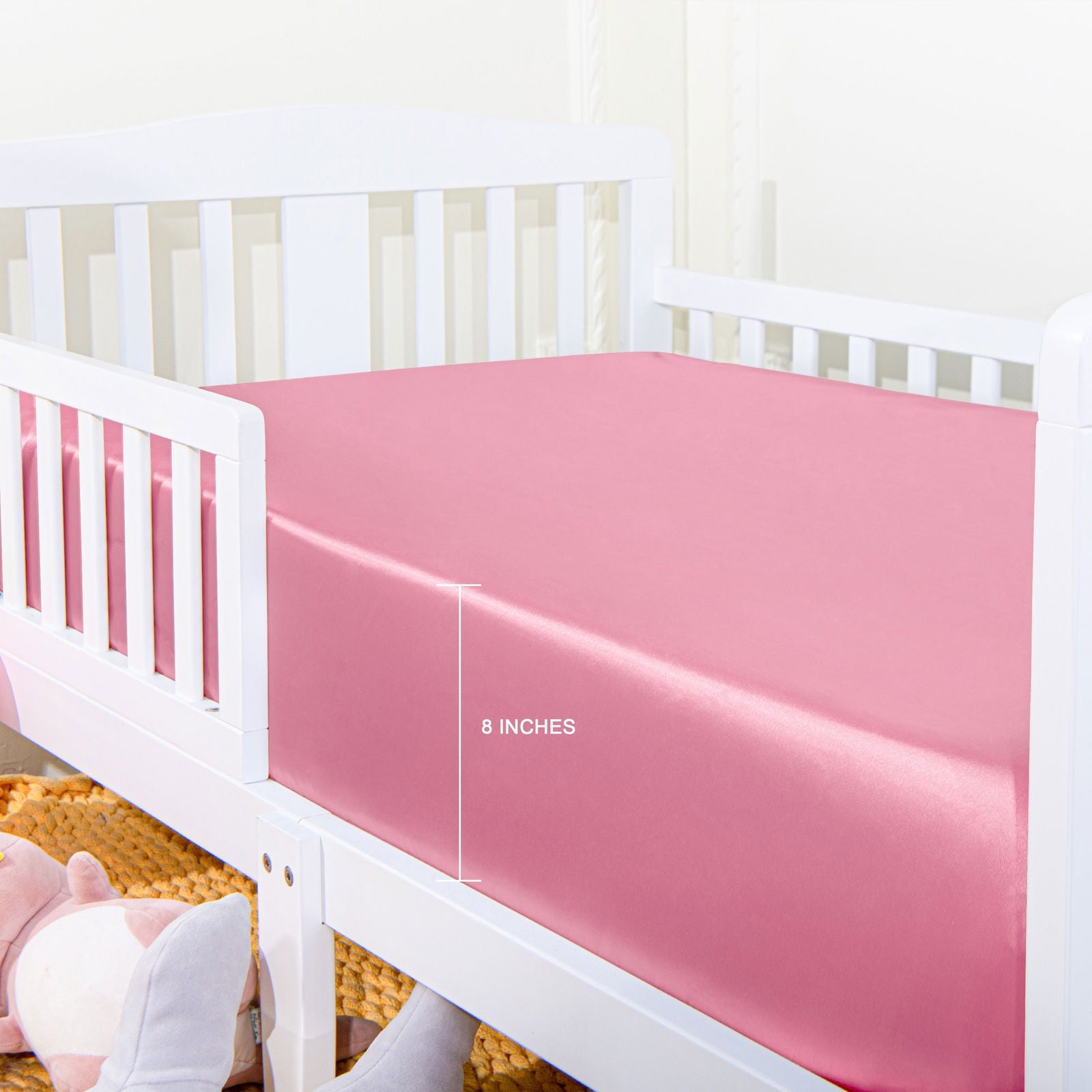 Solid Color Satin Toddler Fitted Sheet bedding essential by Fasiano