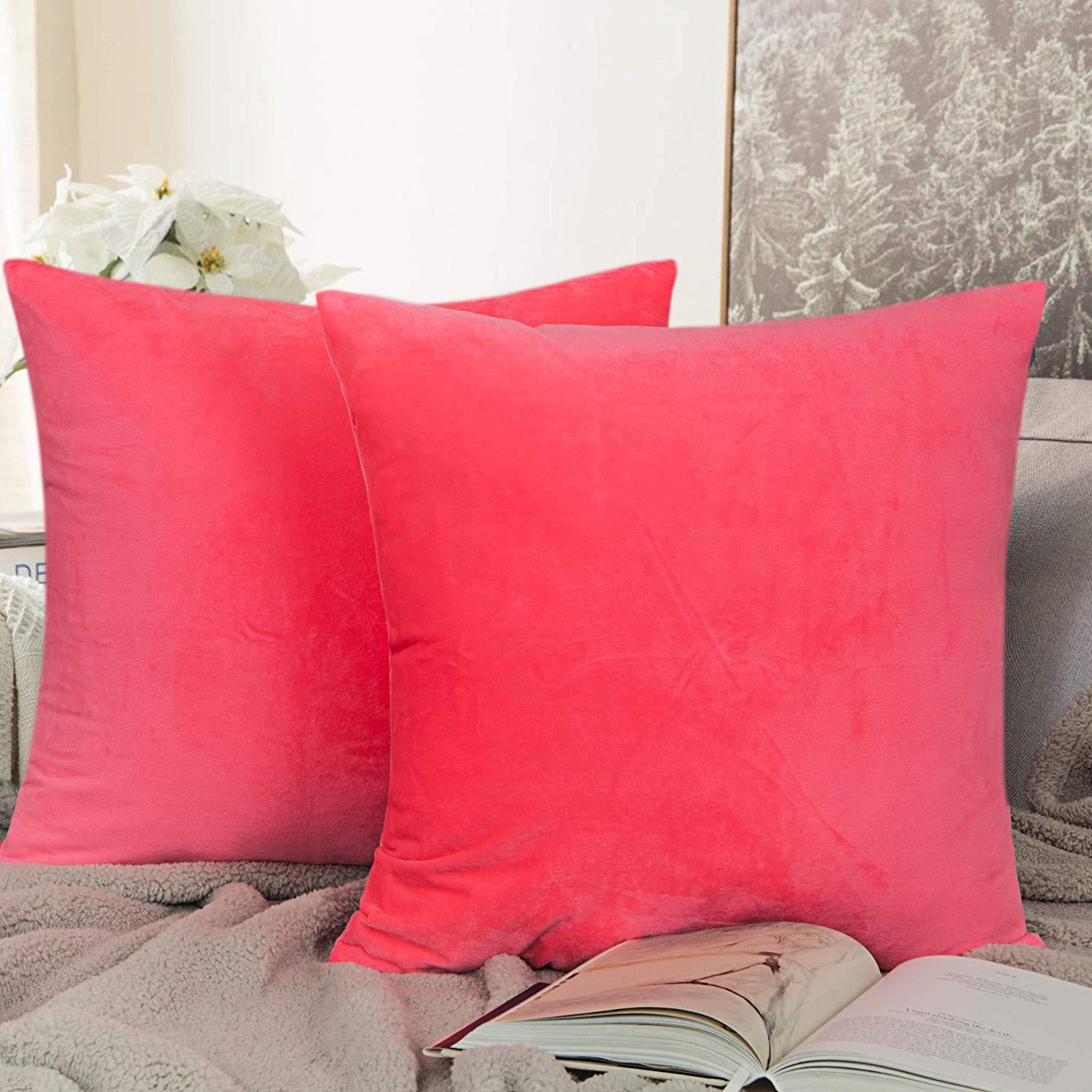 NTBAY 2 Pack Cozy Velvet Throw Pillow Cover - NTBAY