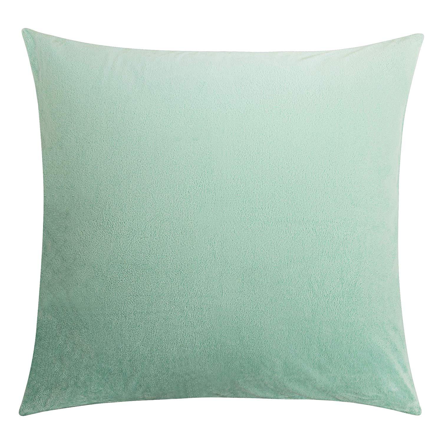 NTBAY Cozy Velvet Throw Pillow Cover,Euro Square Pillowcase - NTBAY