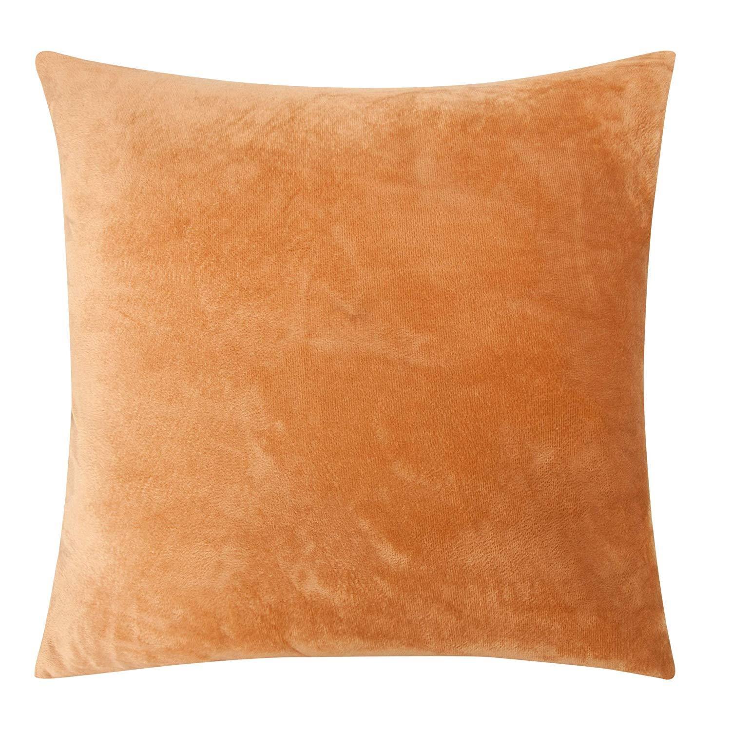 NTBAY Cozy Velvet Throw Pillow Cover,Euro Square Pillowcase - NTBAY