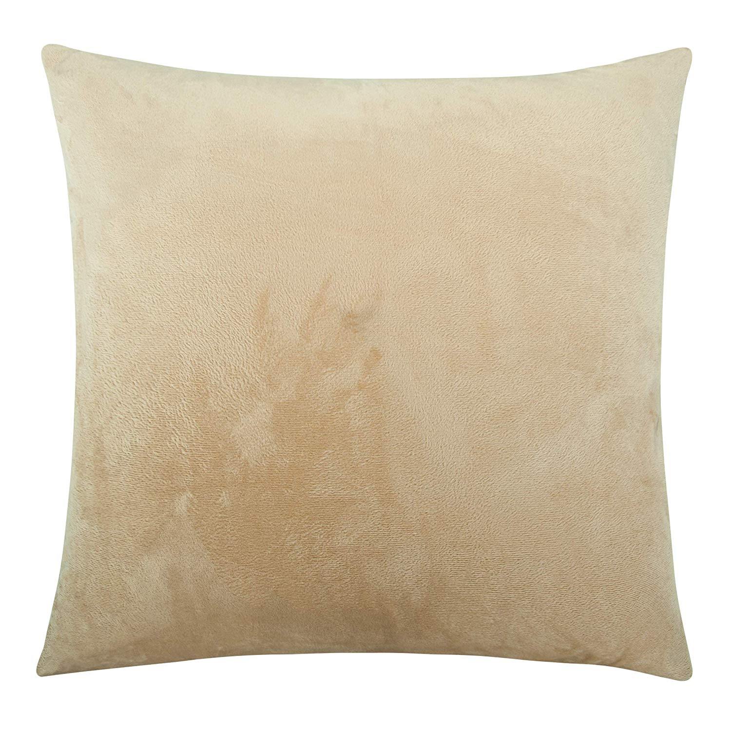 NTBAY Cozy Velvet Throw Pillow Cover,Euro Square Pillowcase - NTBAY