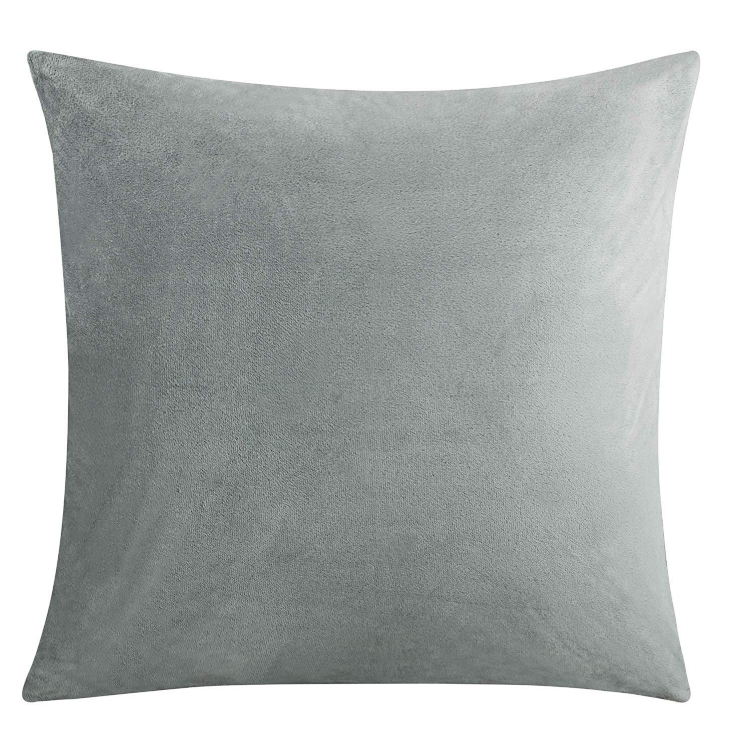 NTBAY Cozy Velvet Throw Pillow Cover,Euro Square Pillowcase - NTBAY