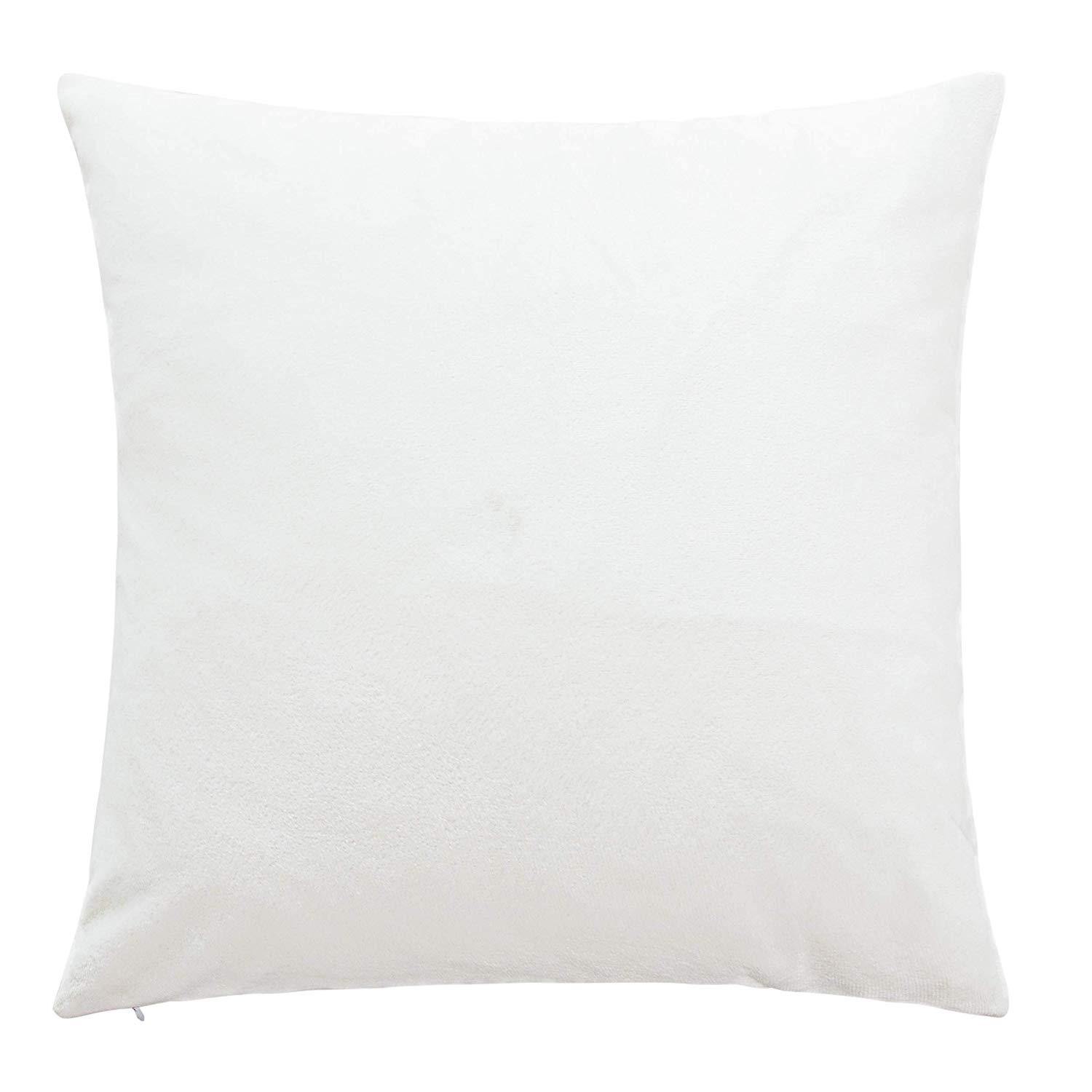 NTBAY Cozy Velvet Throw Pillow Cover,Euro Square Pillowcase Euro (24 x 24 inches) / White - NTBAY
